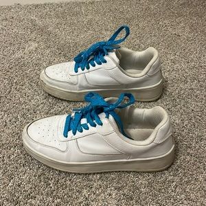 Platform white sneakers